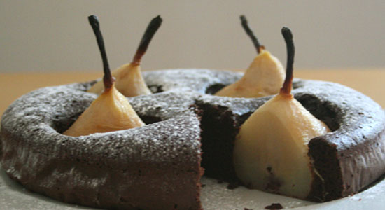 chocolate pear tart