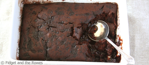 Self-saucing chocolate Jaffa pudding 