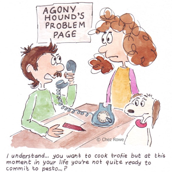 Agony Hound trofie pesto dolcelatte walnuts