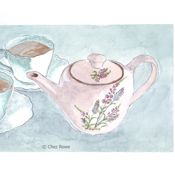 Chez Rowe illustration Meakin tea pot