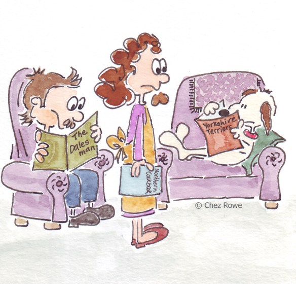 Reading on the sofa Yorkshire custard tart